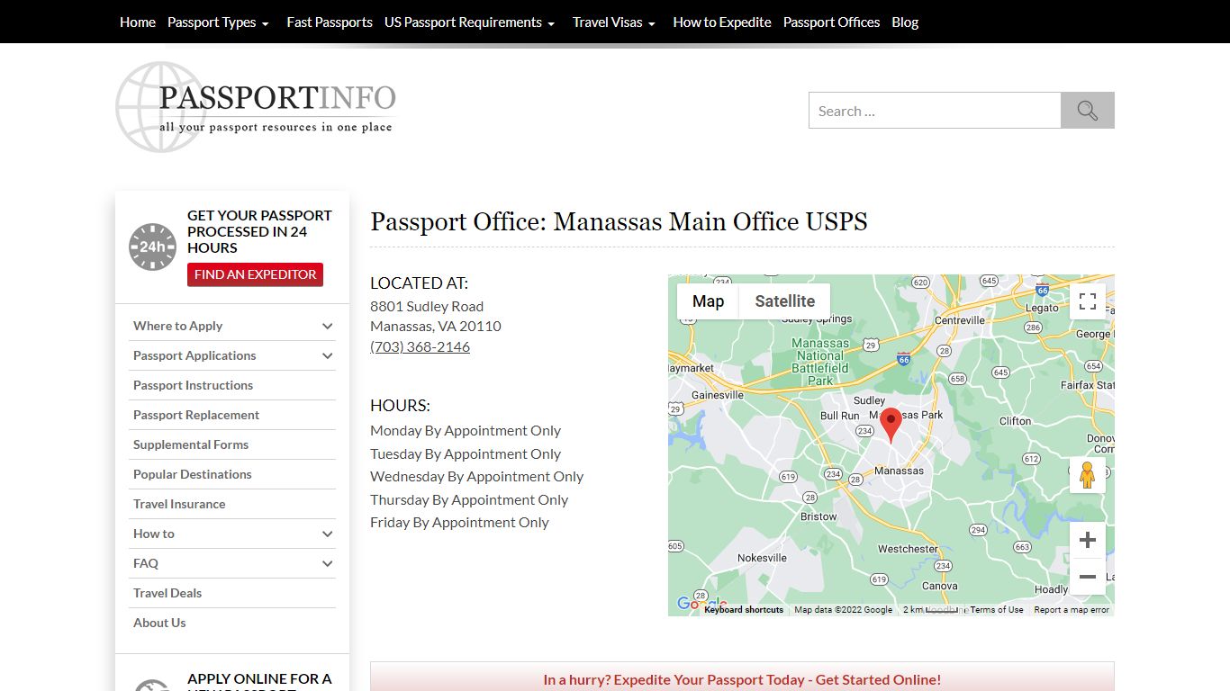 Passport Office: Manassas Main Office USPS | Passport Info